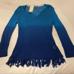 Blue Ombré Beach Sweater Cover Up